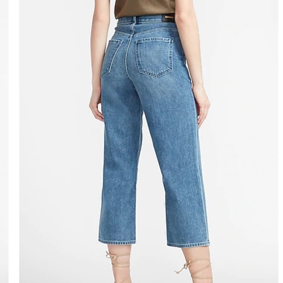 High Waisted Lightweight Cropped Wide Leg Jeans - Picture 2 of 6